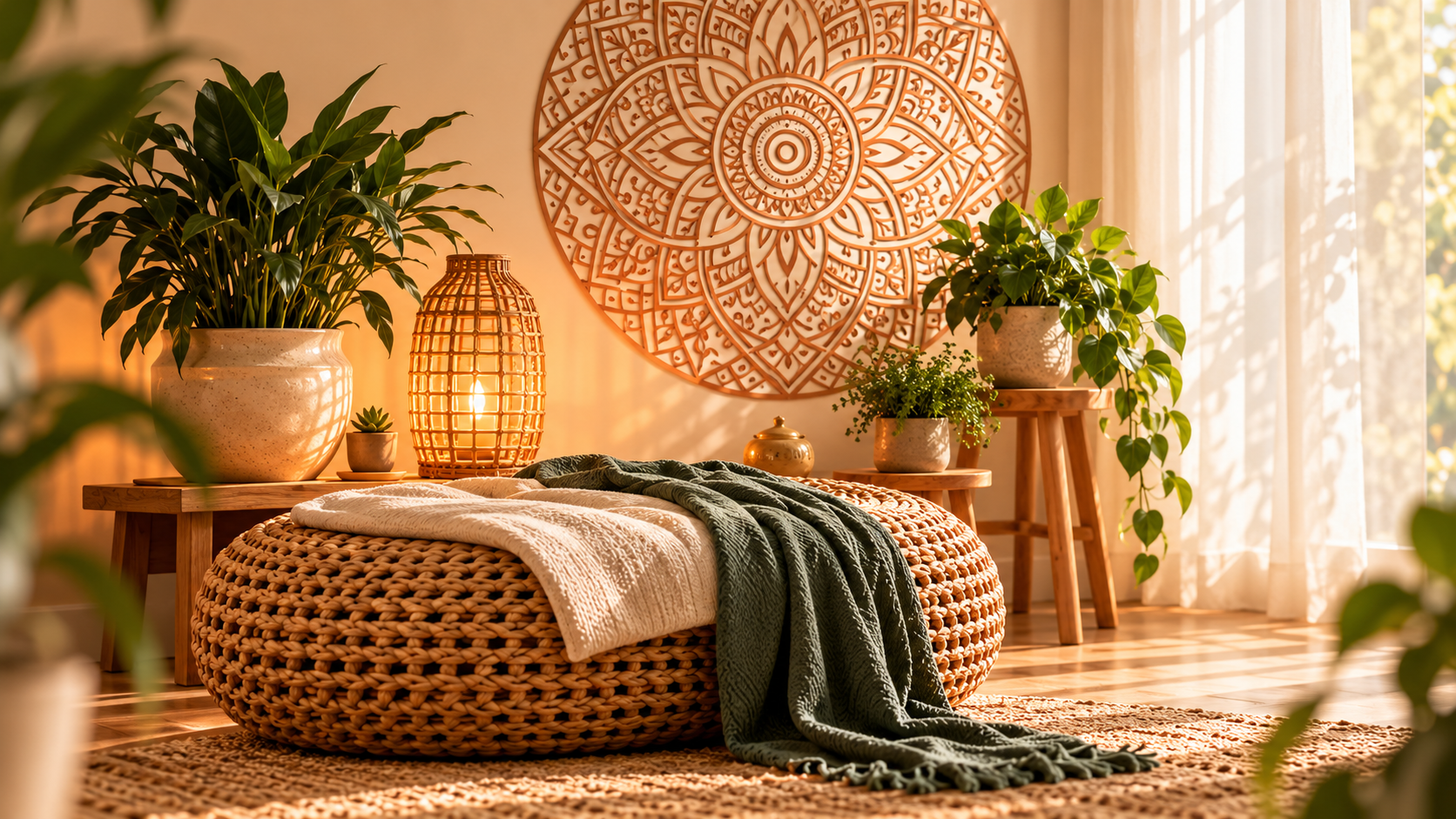 Coin Meditatif Boheme Baigne De Lumiere